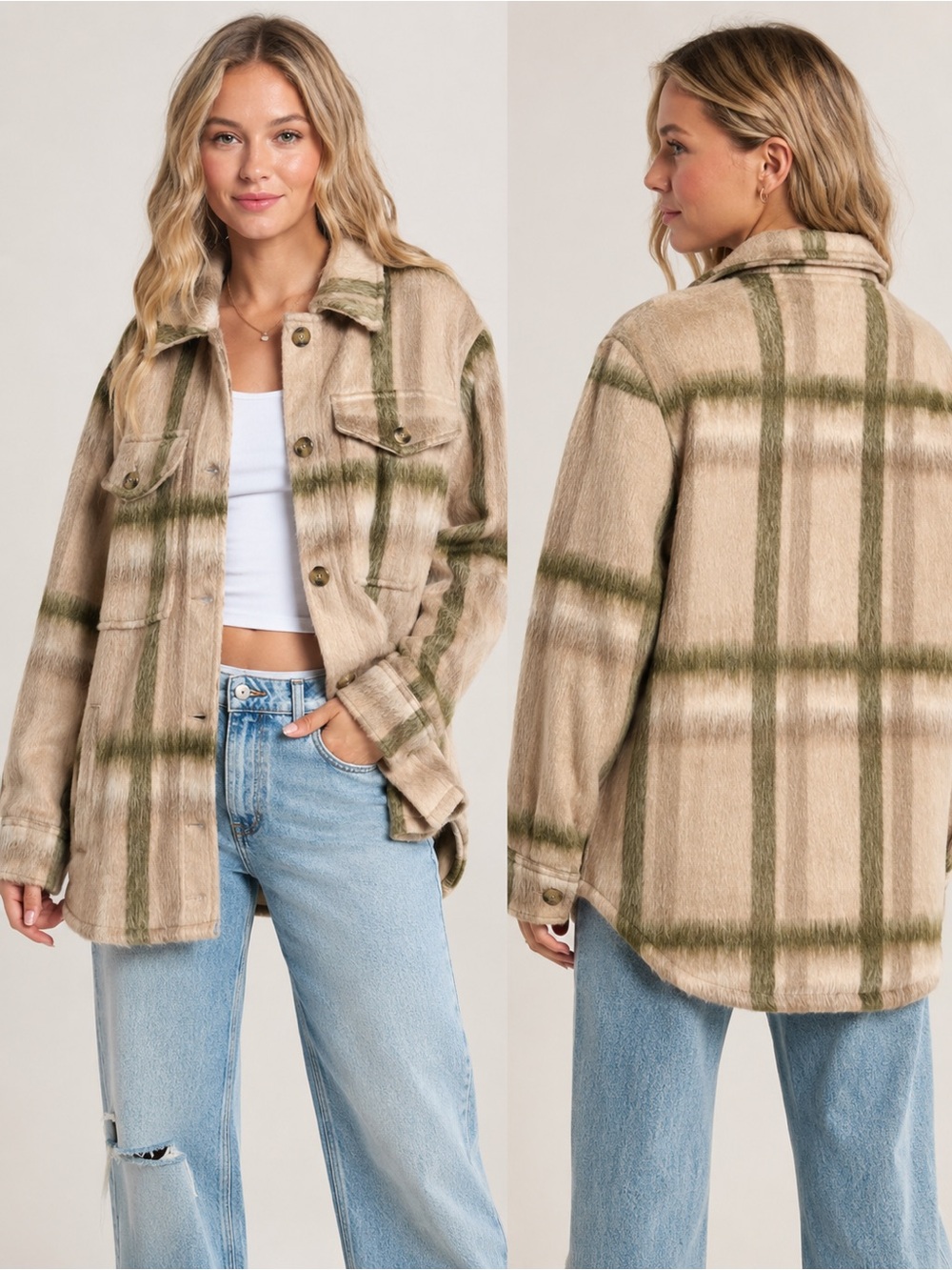 American Eagle Ae Oversized plaid Shacket S